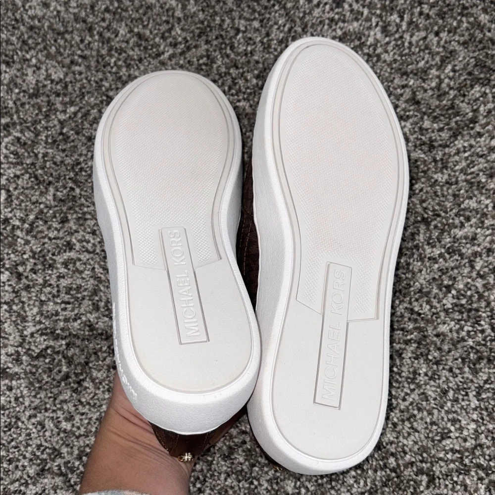 MICHAEL Michael Kors Keaton Logo Slip-On Sneakers in Brown